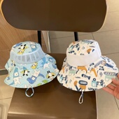 夏季 网眼儿童帽子大帽檐遮阳防晒宝宝户外透气太阳帽男女童渔夫帽