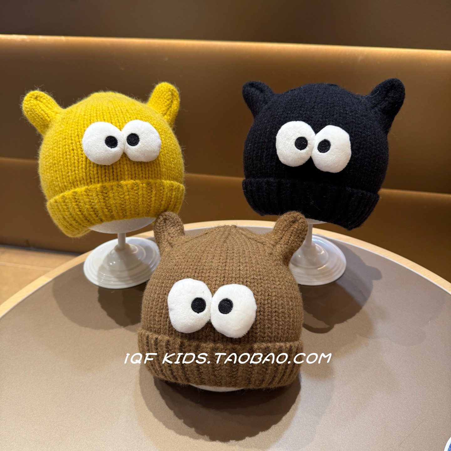 婴儿秋冬针织帽子男女孩防风搞怪毛线帽宝宝保暖百搭套头护耳冷帽