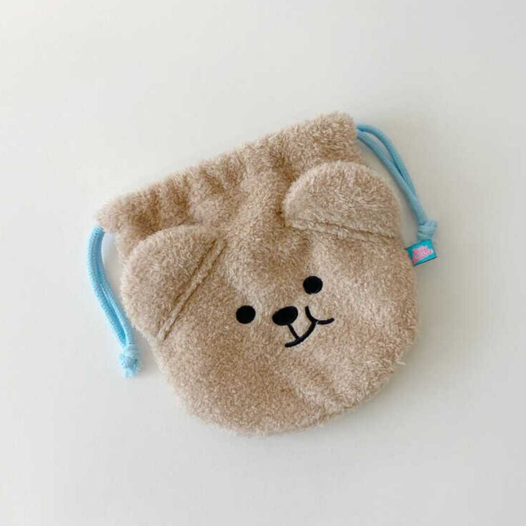 ins卡通可爱歪嘴小熊毛绒抽绳玩偶束口化妆包杂物收纳包收纳袋