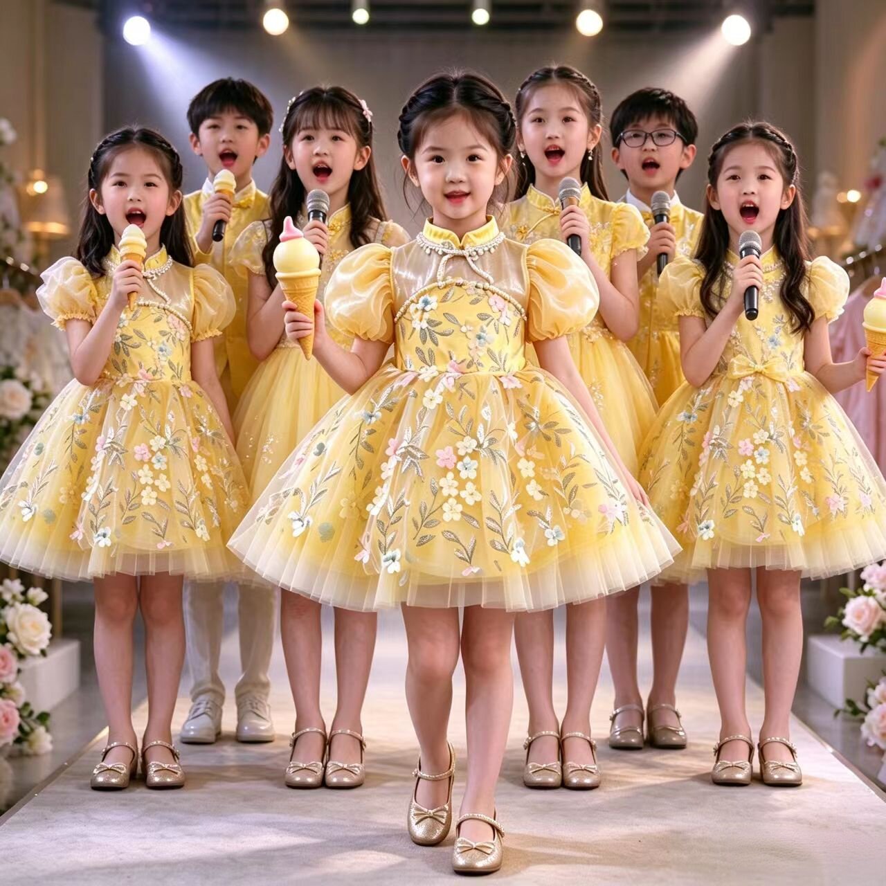 六一新款儿童蓬蓬裙演出服幼儿园