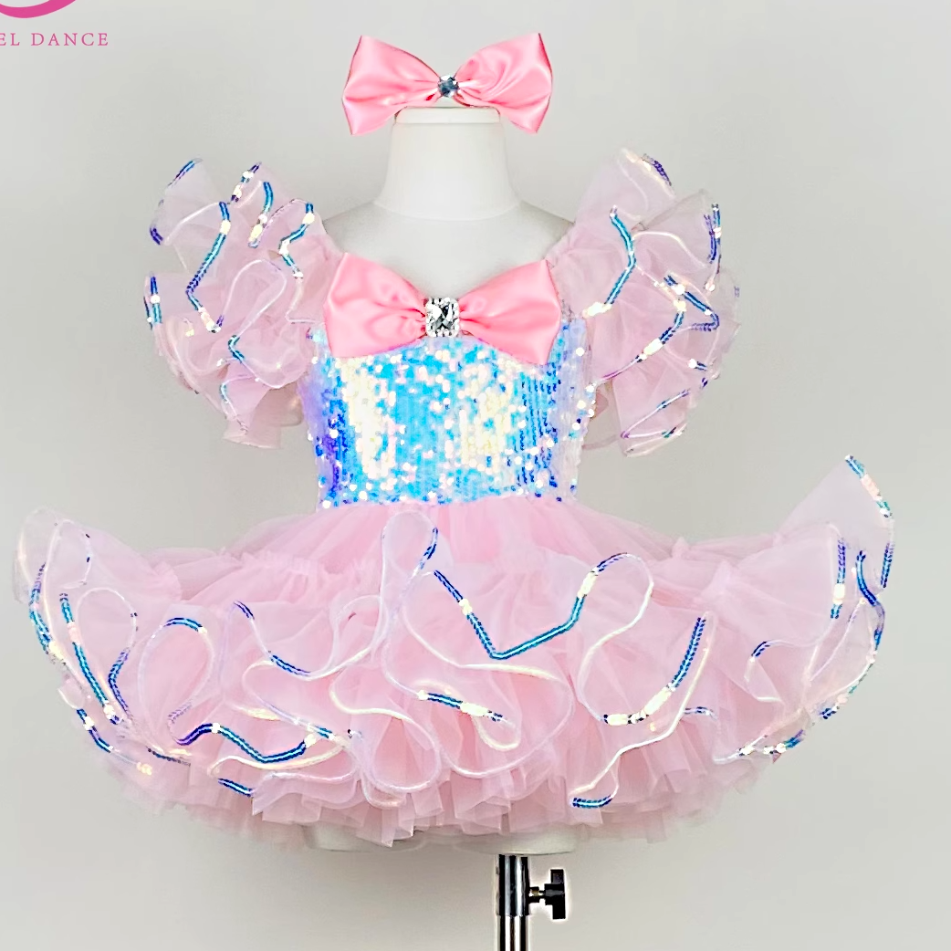 六一儿童演出服蓬蓬纱裙幼儿园现代舞蹈表演服女孩公主裙亮片可爱