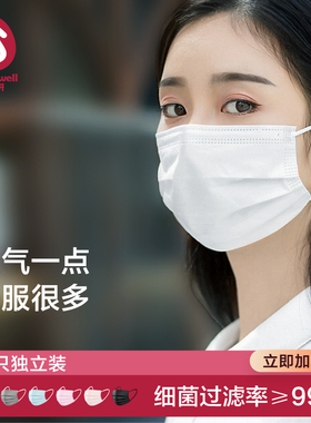 一次性口罩黑色三层男潮款女性夏季成人不勒耳防晒防尘透气活性炭