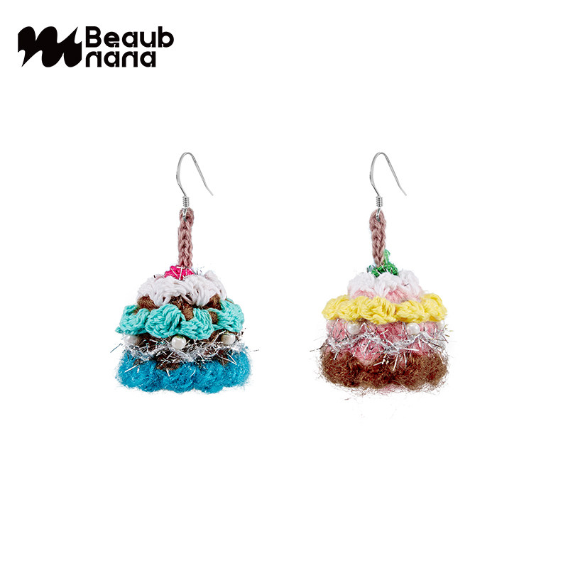 小黄香蕉手钩蛋糕耳环女可爱甜美毛绒耳饰不对称长款耳夹独特小众,饰品/流行首饰/时尚饰品新,耳环,淘宝优惠券,粉丝福利购,淘宝优惠卷