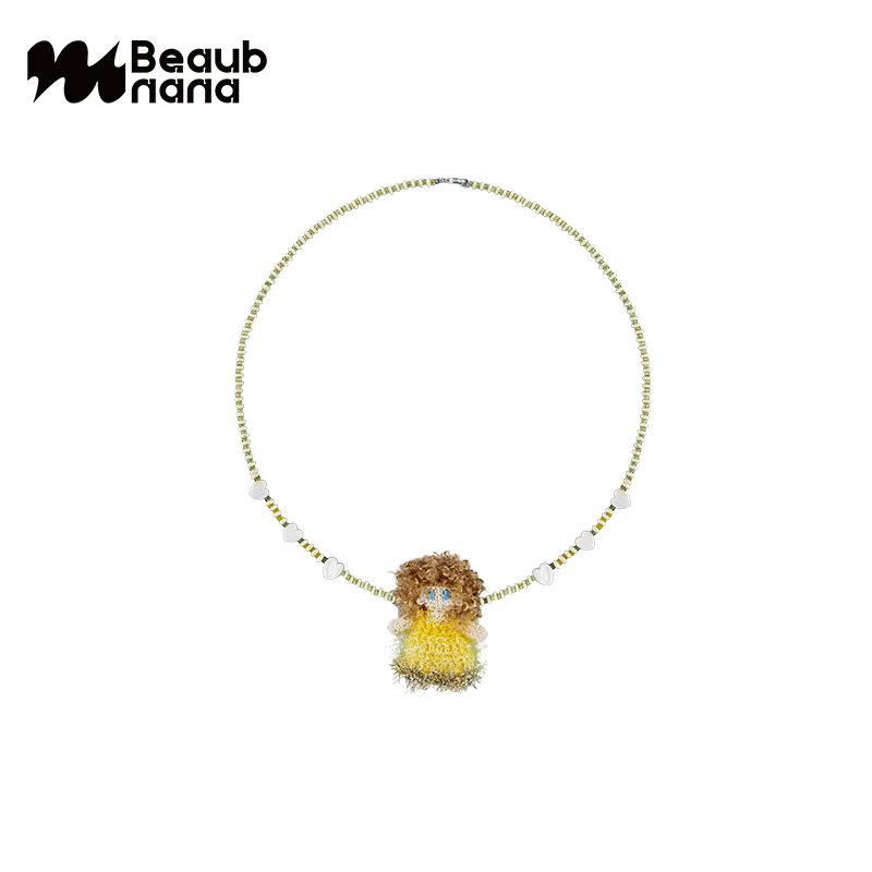 小黄香蕉手钩快乐女孩项链