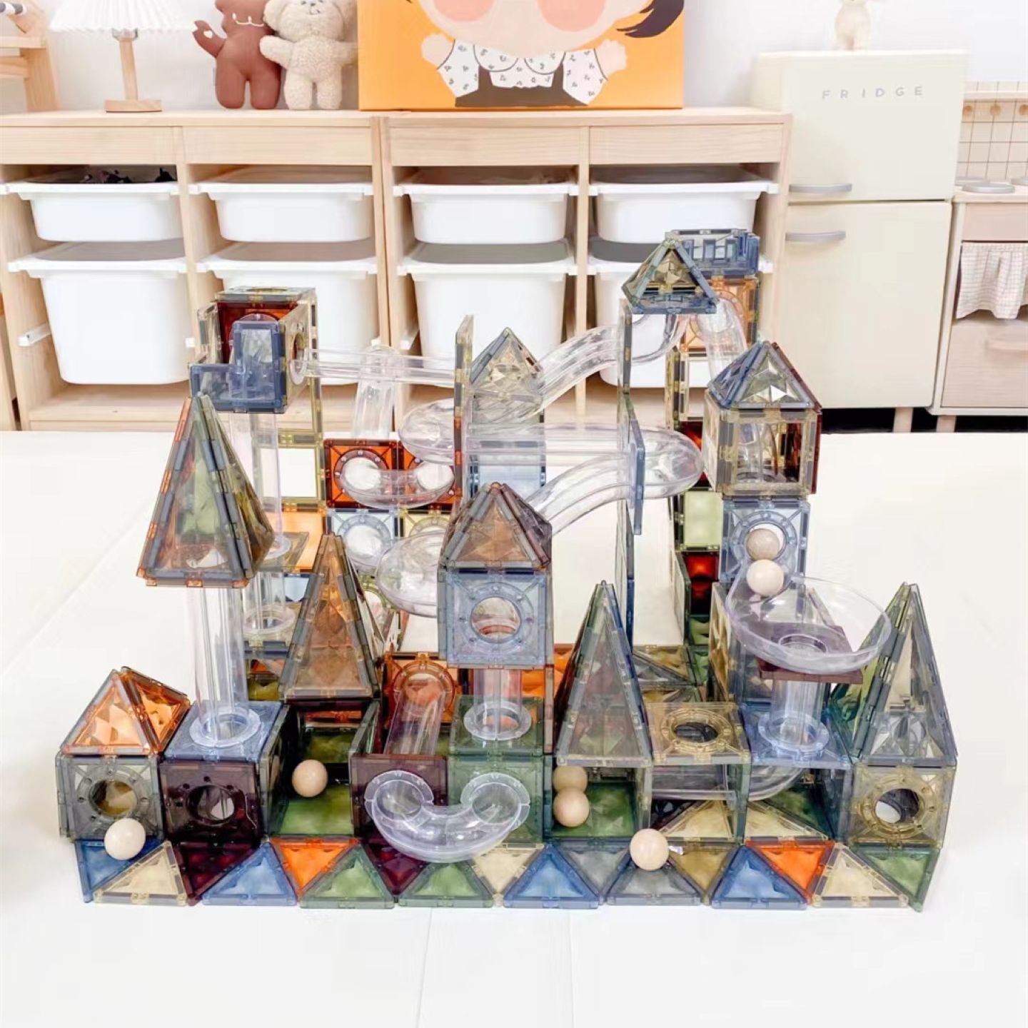 天然色磁力片钻面彩窗磁铁贴片