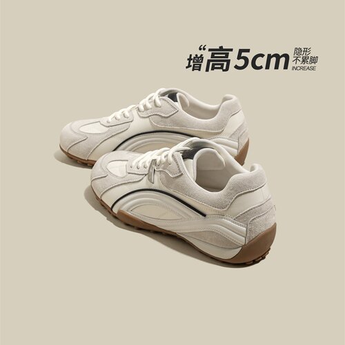 银色芭蕾德训鞋女款2026新款春季厚底女鞋休闲运动鞋复古增高鞋子
