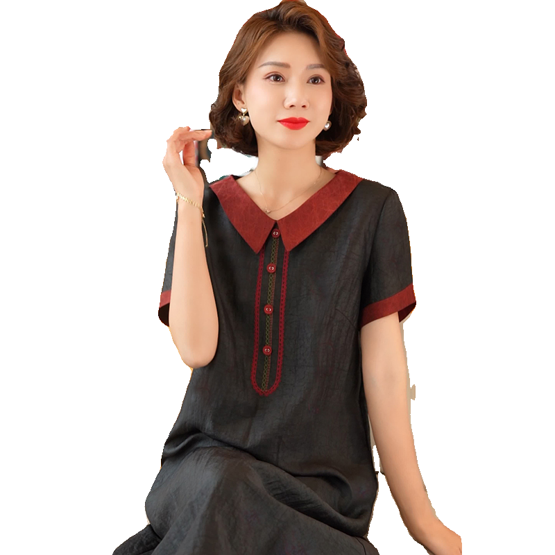 迪芬璐嘉气质复古香云纱连衣裙女