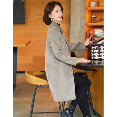 迪芬璐嘉羊毛双面呢韩版休闲大衣