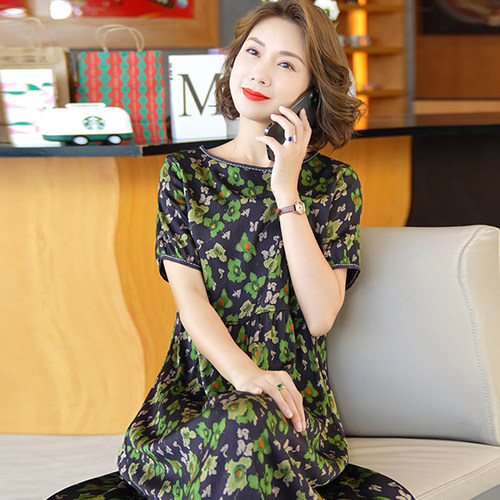 迪芬璐嘉气质优雅真丝连衣裙女