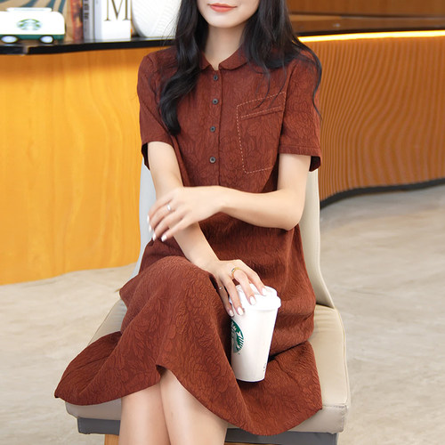 迪芬璐嘉气质复古香云纱连衣裙女