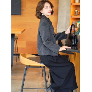 双面羊毛大衣女短款2024新款秋冬季小个子高级感毛呢外套韩版休闲