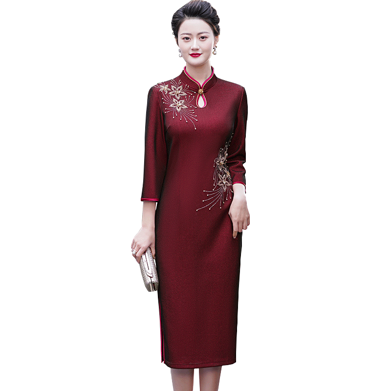 迪芬璐嘉喜婆婆婚宴礼服改良旗袍