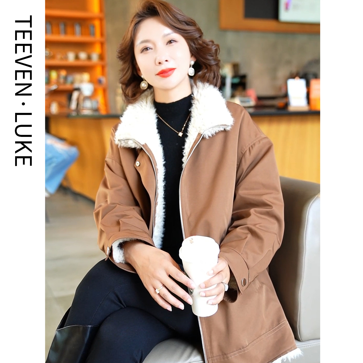 迪芬璐嘉时尚百搭派克服小个子