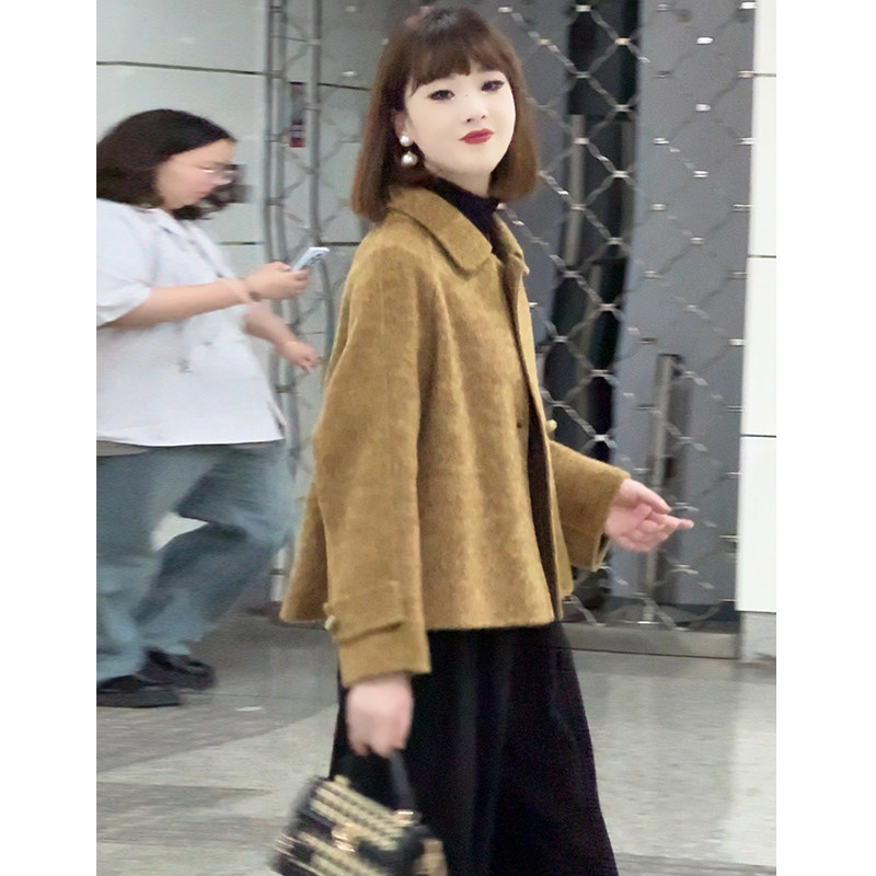 2025秋季毛呢外套女小个子休闲短款双面呢羊毛大衣骆驼绒韩版宽松,女装/女士精品,毛呢外套,淘宝优惠券,粉丝福利购,淘宝优惠卷