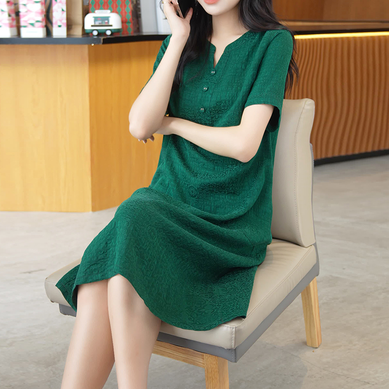 迪芬璐嘉气质优雅香云纱连衣裙女