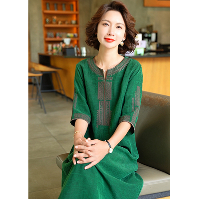 迪芬璐嘉真丝香云纱连衣裙女