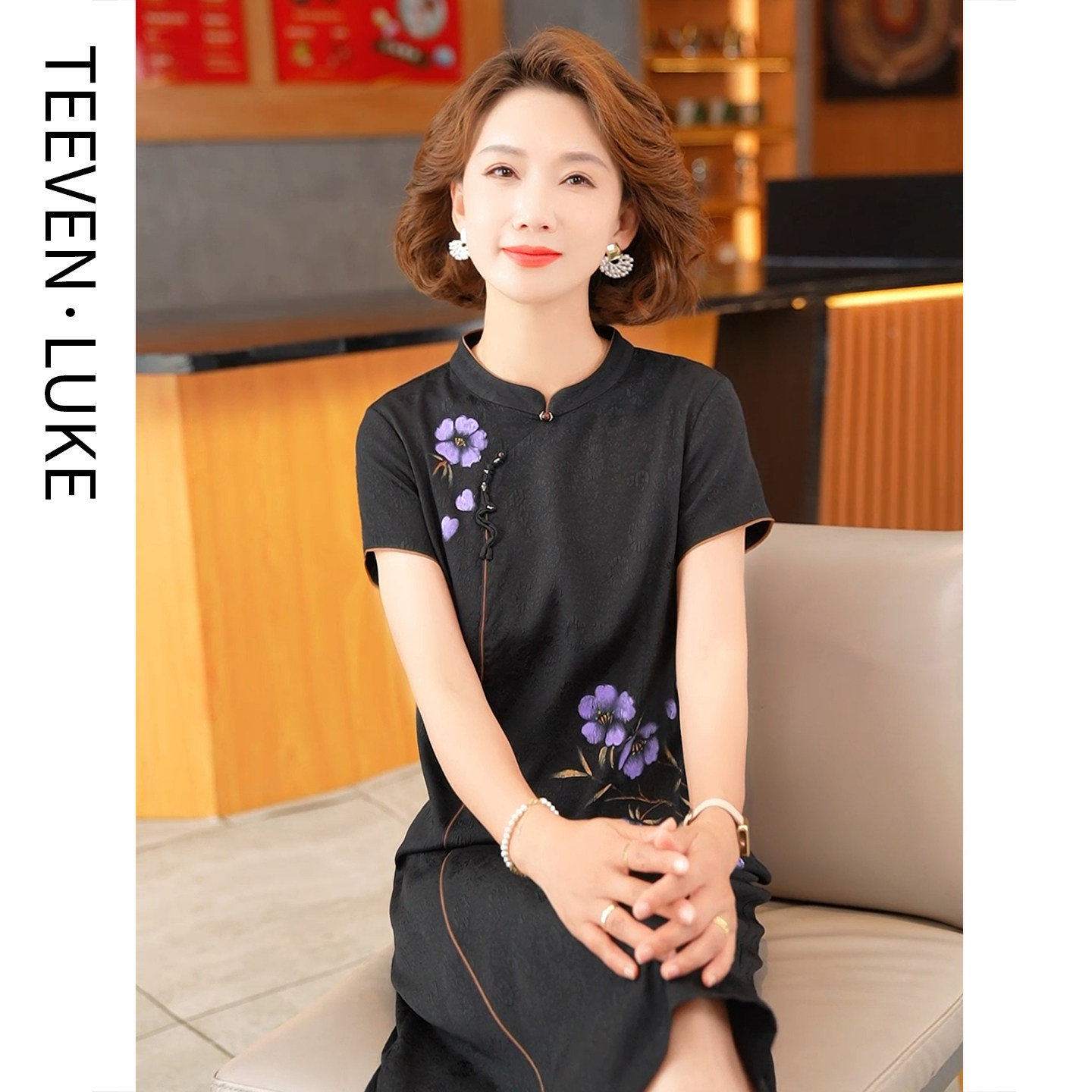 迪芬璐嘉真丝桑蚕丝连衣裙