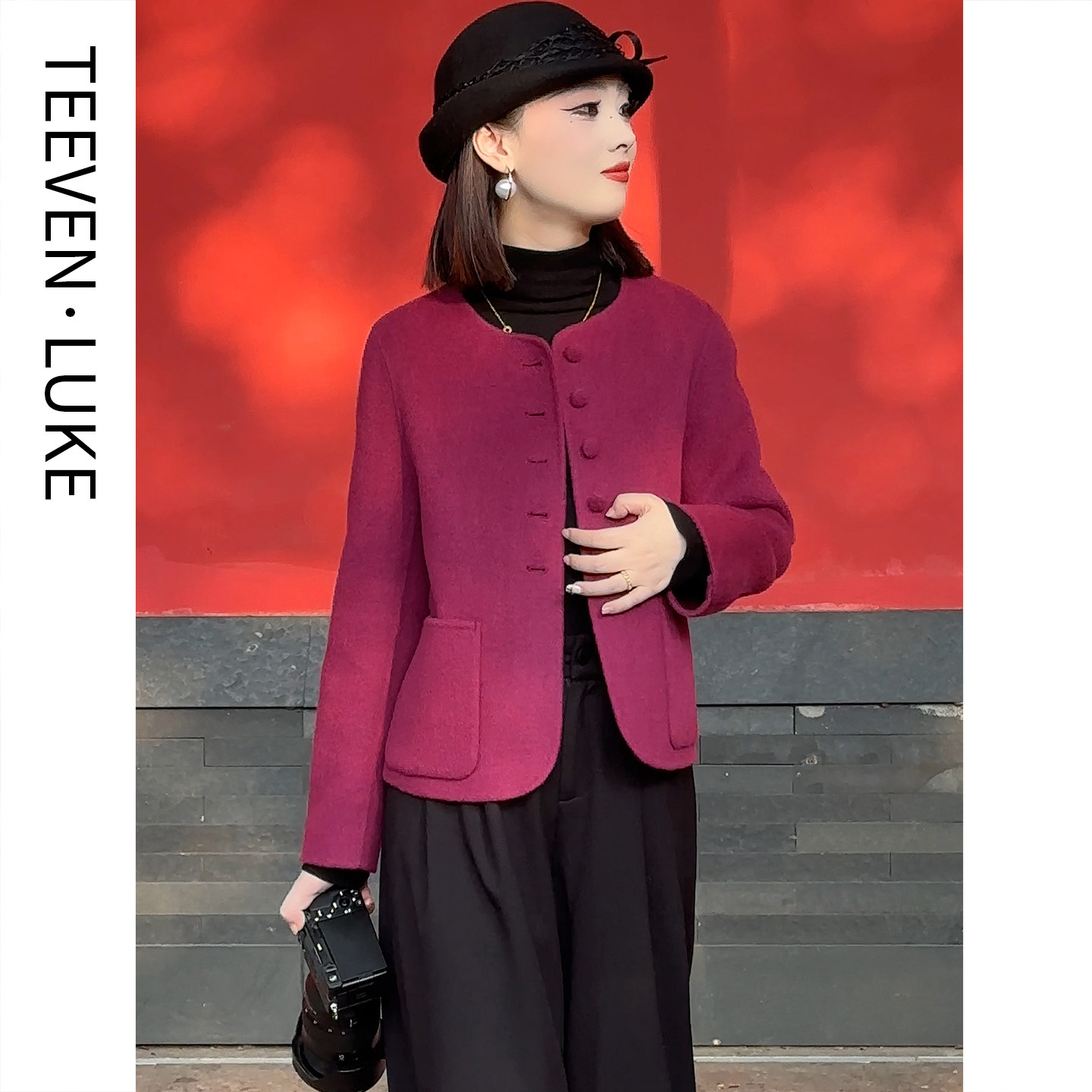 2025秋冬新款韩系简约时尚短款毛呢外套小个子百搭双面羊毛大衣女,女装/女士精品,毛呢外套,淘宝优惠券,粉丝福利购,淘宝优惠卷