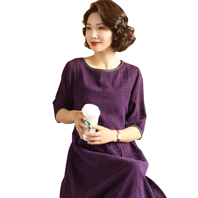 迪芬璐嘉复古真丝香云纱连衣裙女