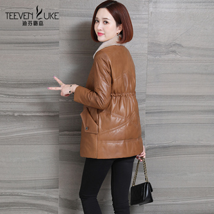 水貂毛领外套保暖冬季 2020年新海宁真皮羽绒服女绵羊皮中长款 韩版