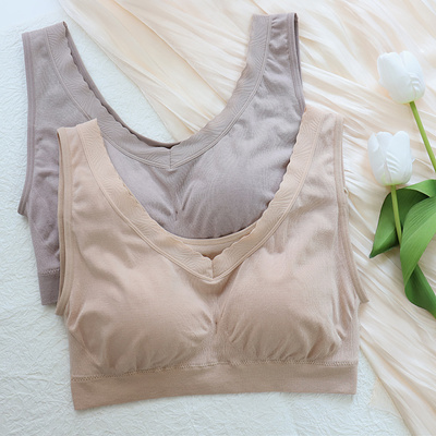 大码无钢圈莫代尔美背背心女文胸