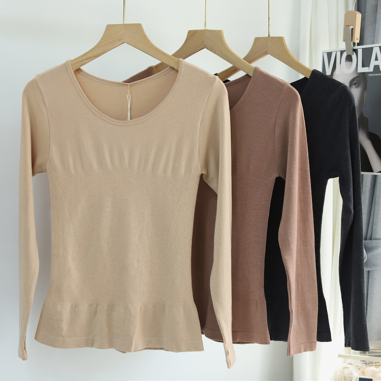 塞德纳羊毛莫代尔修身保暖女秋衣