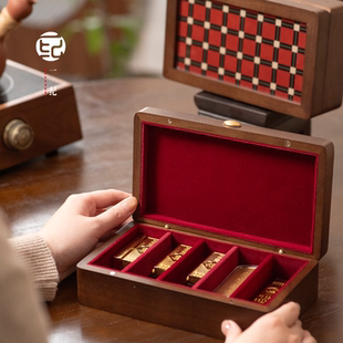 10克金条收纳盒5克黄金专用抽屉内高档首饰盒实木防磕防氧化收藏