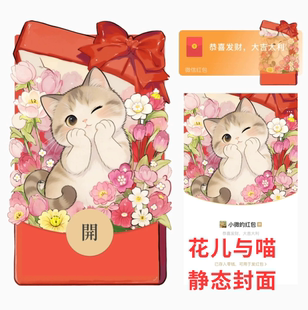 花儿与喵微信红包封面序列号新款异形vx红包封面静态