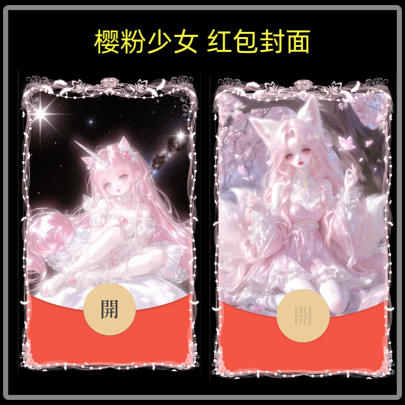 樱粉少女微信红包封面序列号新款异形红包封面动态音乐