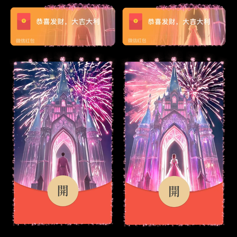 浪漫的不是烟花是和你一起看烟花情侣微信红包封面序列号动态情侣