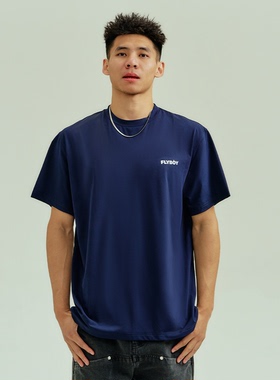 FLYBOY 25春夏 反光条印花短袖T恤索罗娜凉感吸湿排汗修身上衣男