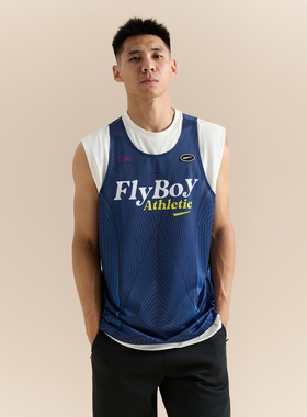 FLYBOY 25秋冬 7A抗菌吸湿速干透气网眼数码印暗纹运动训练背心