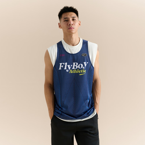 FLYBOY 7A抗菌吸湿速干透气网眼数码印暗纹运动训练背心