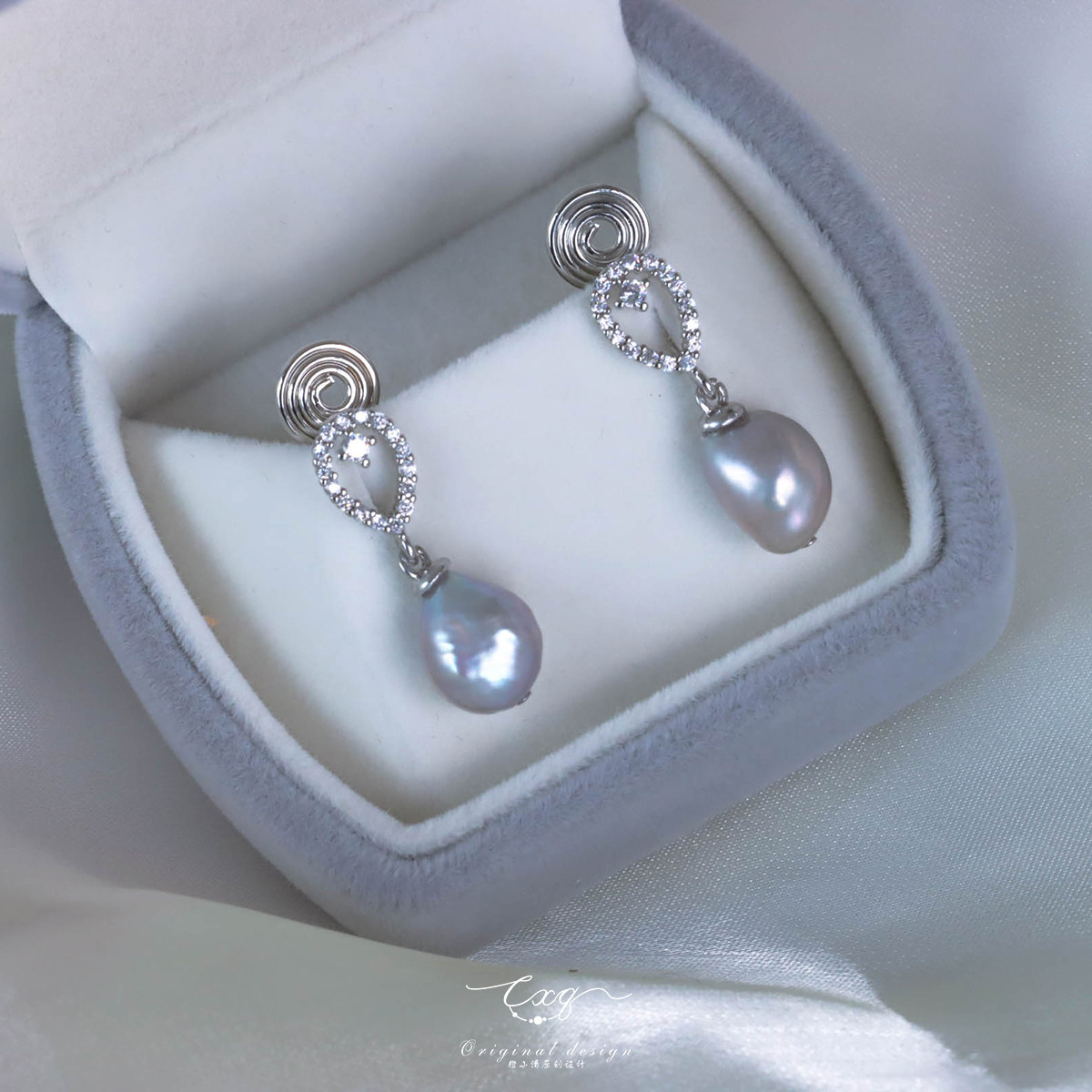 灰色珍珠耳钉耳夹无耳洞 复古巴洛克耳饰高级感 独特耳环2020新款,饰品/流行首饰/时尚饰品新,耳夹,淘宝优惠券,粉丝福利购,淘宝优惠卷