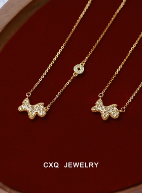 [马上有钱]新年小马项链女s925纯银 马年本命年锁骨链高级感轻奢