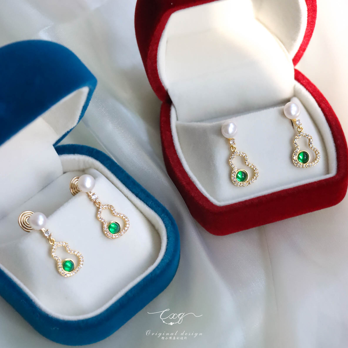 绿葫芦淡水珍珠耳夹蚊香盘