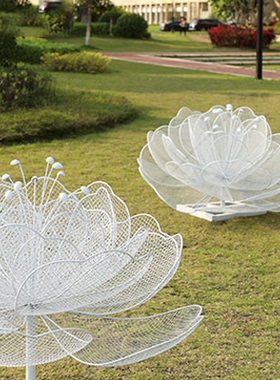 不锈钢镂空花朵植物小区园林景观