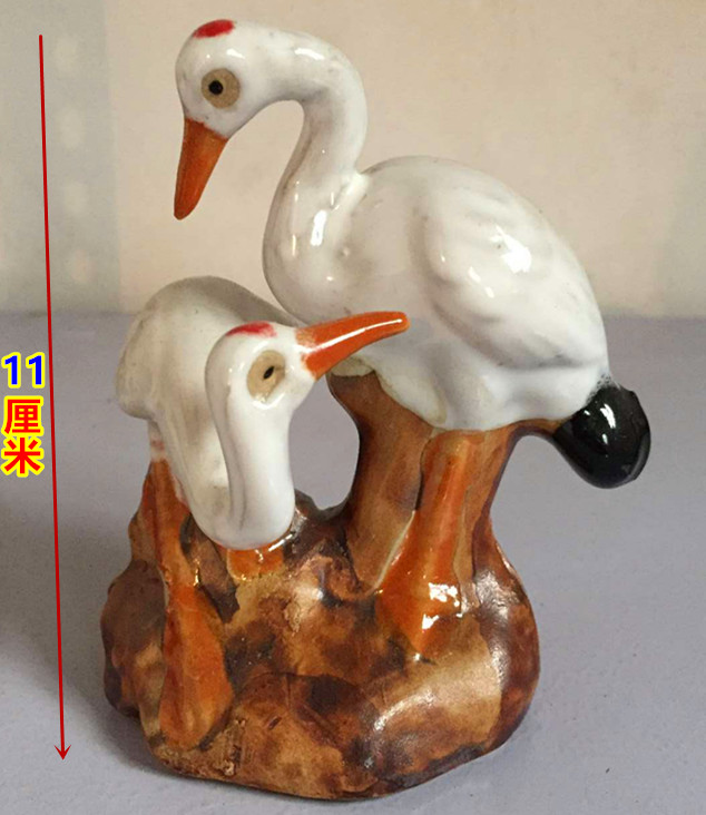 白鹤微型陶瓷配件山水盆景