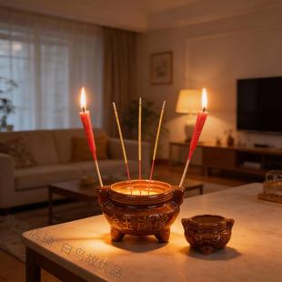 供香专用蜡烛烛台陶瓷小香炉家用供奉供佛插香祠堂特大号招财进宝