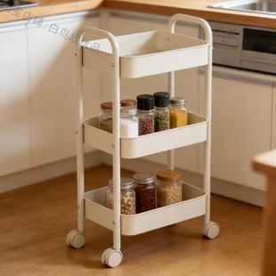 日本进口厨房置物架金属移动多层收纳稳固省地家用厨房整洁承重强