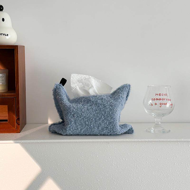 蓝色针织羊毛布艺家用客厅纸巾袋桌面纸巾套抽纸收纳袋车载纸巾盒,收纳整理,纸巾盒,淘宝优惠券,粉丝福利购,淘宝优惠卷