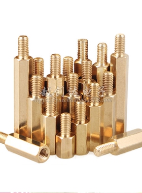 LED铜柱M3x15+6支撑柱固定柱接线柱间隔柱隔离柱圆螺柱黄色热卖