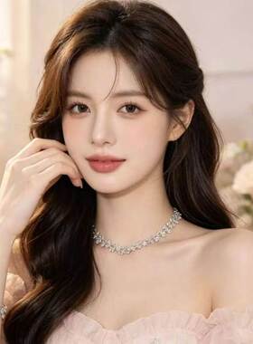 甜美花朵水晶项链女小众设计感清冷颈链choker手链颈饰潮