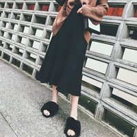 Демисезонная черная цветная шерстяная трикотажная длинная юбка в складку, длинная юбка, в корейском стиле, А-силуэт, длина миди, высокая талия, плиссированная юбка