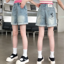 超柔女童短裤夏2025新款小女孩洋气休闲儿童夏季牛仔裤中大童外穿