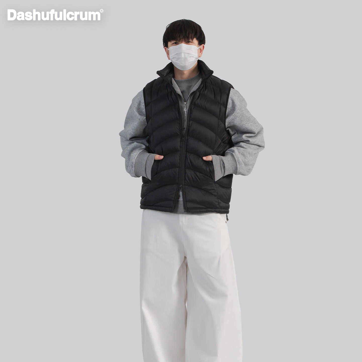 Dashufulcrum立领排骨羽绒马甲