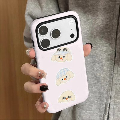 呆萌小狗适用17promaxiPhone16pro镜头全包15二合一14菲林