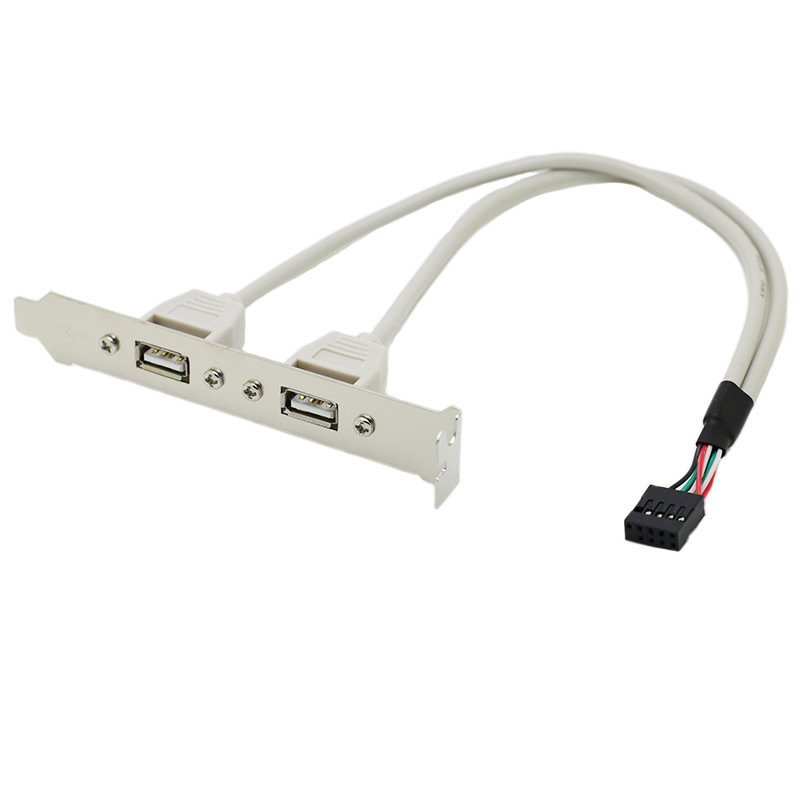 厂家直销电脑机箱PCI位USB2.0挡板 USB后置挡板线 2口USB扩展挡板