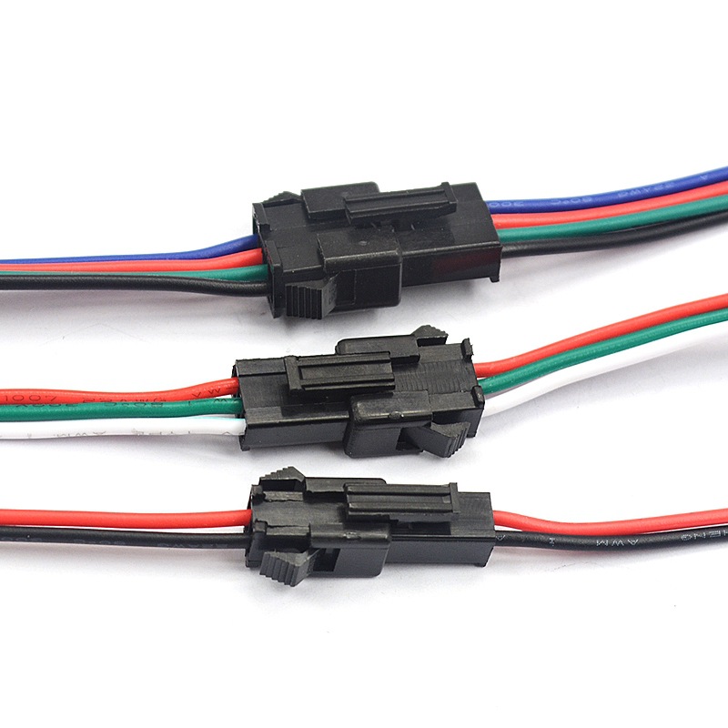 适用SM对插线2/3/4P连接线对接线电子线2.54MM公母对插一套插头线