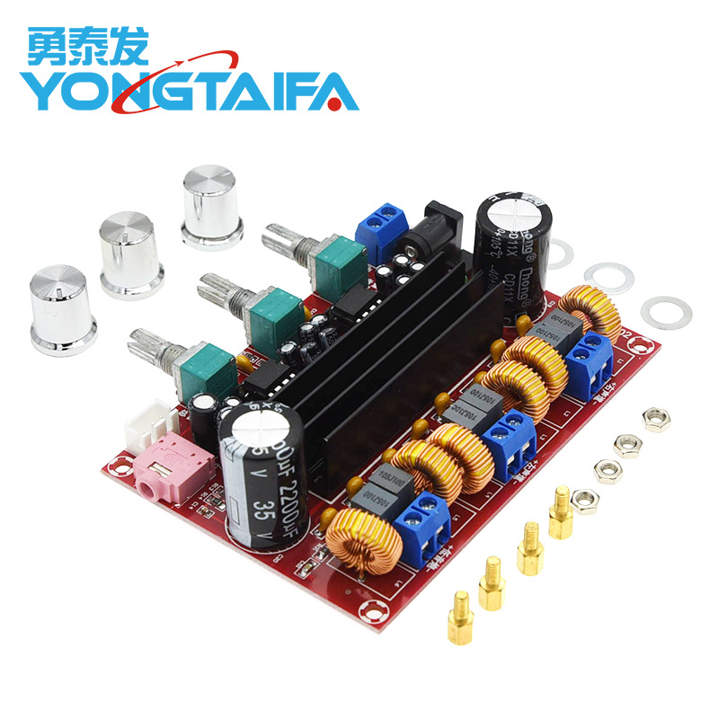 XH-M139 2.1声道数字功放板 12V-24V宽电压 TPA3116D2 2*50W+100W